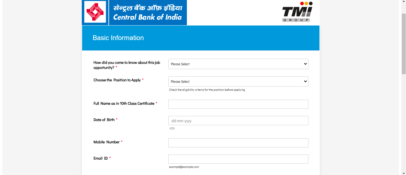 Central Bank of India SO Recruitment 2024