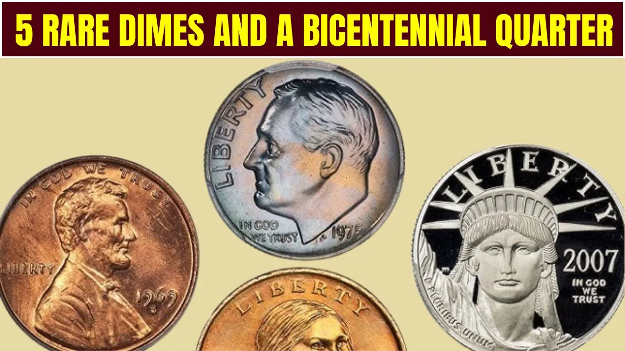 5 Rare Dimes and a Bicentennial Quarter